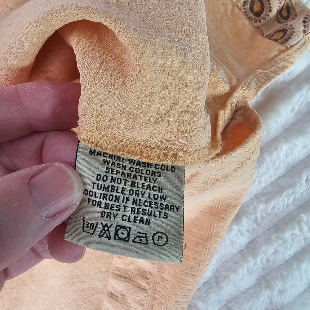 Montego Mon Mens Silk Embroidered Drinks On Me Shirt L Peach Tiki Resort - Picture 5 of 12